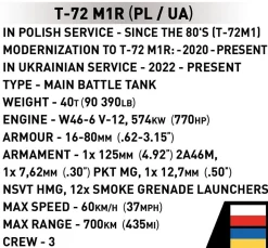 Cobi: Armed Forces - T-72 M1R (PL/UA) Tank 2-in-1 1/35th Scale Building Block Construction Set (724 Pieces)