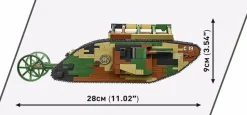 Cobi: Great War - Mark I (Male) no C.19. Tank Historical Collection 1/35th Scale Building Block Construction Set (878 Pieces)
