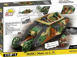 Cobi: Great War - Mark I (Male) no C.19. Tank Historical Collection 1/35th Scale Building Block Construction Set (878 Pieces)