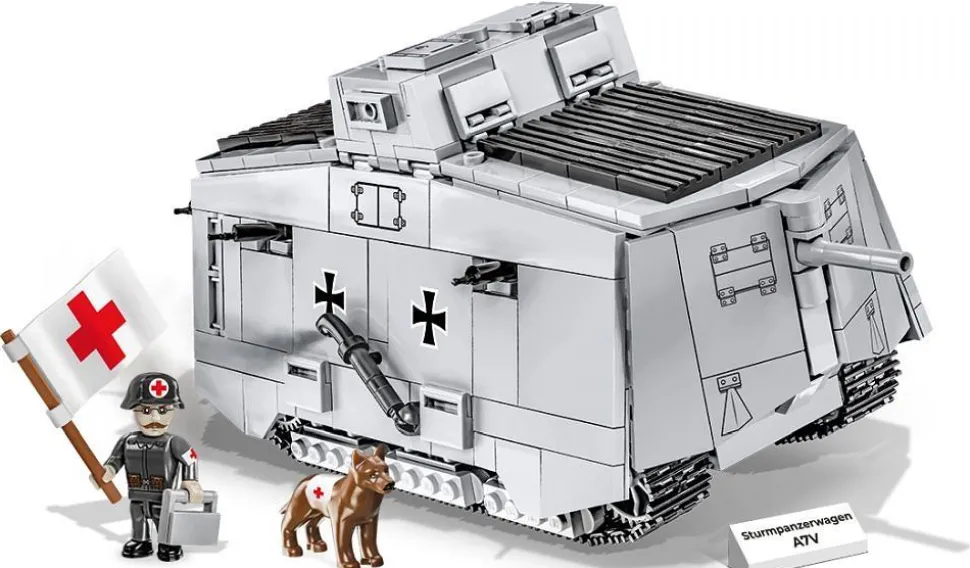 Cobi: Great War - Sturmpanzerwagen A7V Tank Historical Collection 1/35th Scale Building Block Construction Set (840 Pieces)