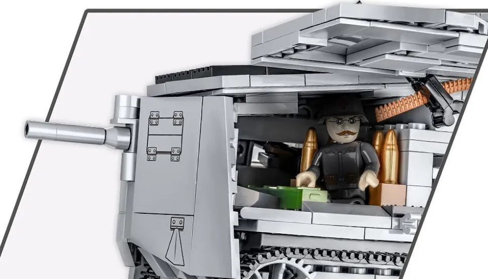 Cobi: Great War - Sturmpanzerwagen A7V Tank Historical Collection 1/35th Scale Building Block Construction Set (840 Pieces)