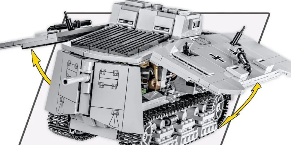 Cobi: Great War - Sturmpanzerwagen A7V Tank Historical Collection 1/35th Scale Building Block Construction Set (840 Pieces)