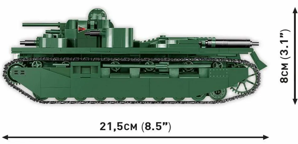 Cobi: Great War - Vickers A1E1 Independent Tank Historical Collection 1/35th Scale Building Block Construction Set (887 Pieces)