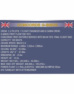 Cobi: Historical Collection - Concorde G-BBDG Passenger Jet 1/95th Scale Construction Set (455 Pieces)