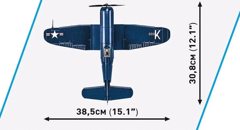 Cobi: Korean War - F4U-4 Corsair Fighter Bomber Historical Collection 1/32 Scale Building Block Construction Set (520 Pieces)