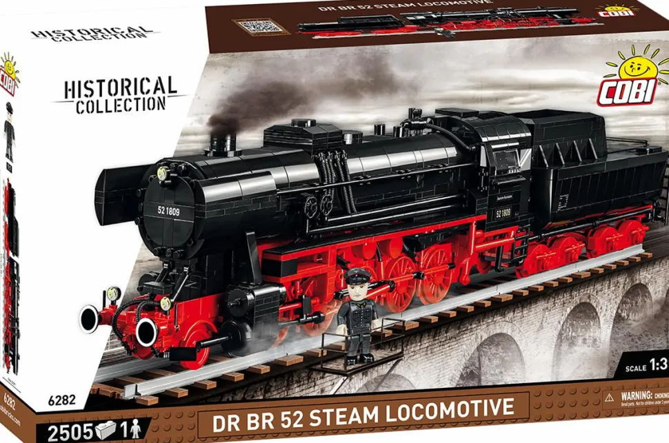 Cobi: Trains - DR BR 52 Steam Locomotive Train Historical Collection 1/35th Scale Building Block Construction Set (2505 Pieces)