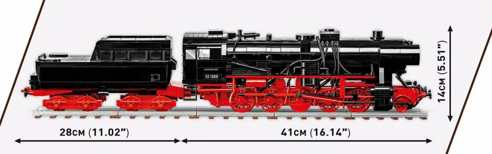 Cobi: Trains - DR BR 52 Steam Locomotive Train Historical Collection 1/35th Scale Building Block Construction Set (2505 Pieces)