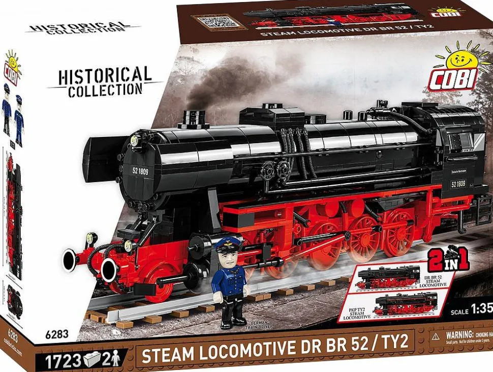 Cobi: Trains - DR BR 52 Steam Locomotive TY2 2-in-1 Historical Collection 1/35th Scale Building Block Construction Set (1723 Pieces)