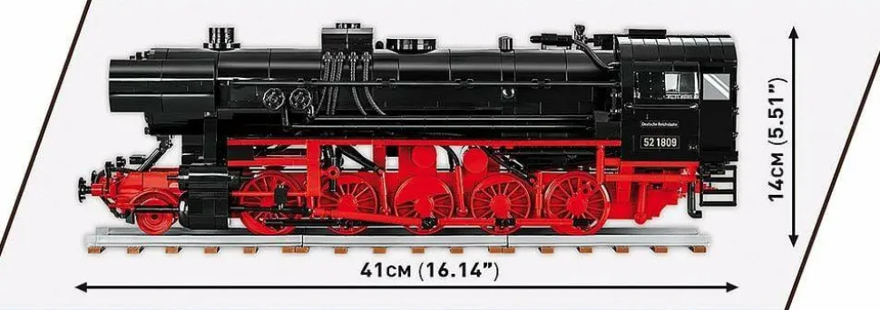 Cobi: Trains - DR BR 52 Steam Locomotive TY2 2-in-1 Historical Collection 1/35th Scale Building Block Construction Set (1723 Pieces)
