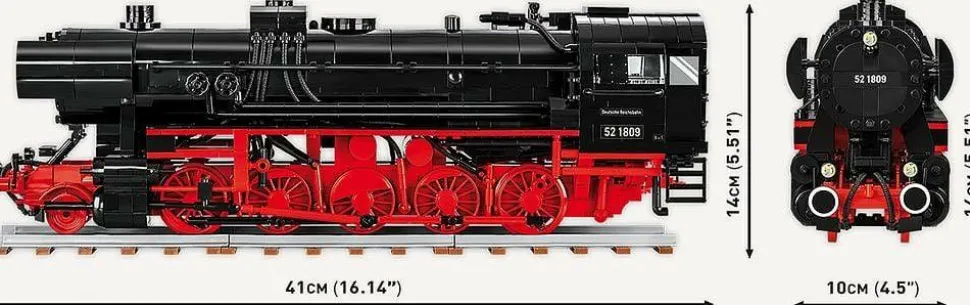 Cobi: Trains - DR BR 52 Steam Locomotive TY2 2-in-1 Historical Collection 1/35th Scale Building Block Construction Set (1723 Pieces)