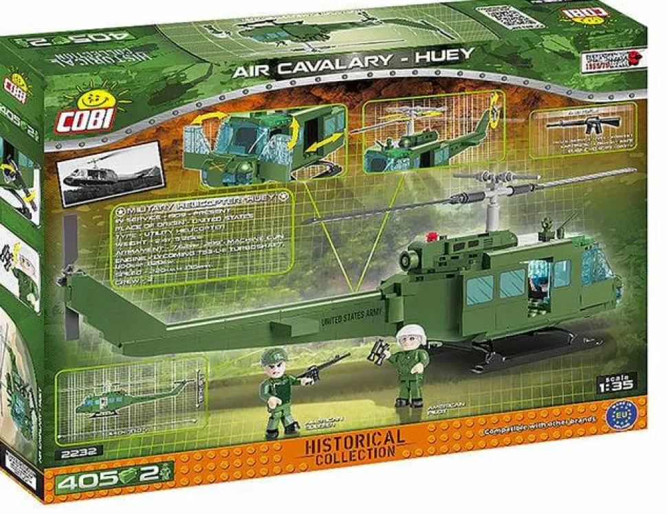 Cobi: Vietnam War - Air Cavalry Huey Military Helicopter 1/35th Scale Construction Set (405 Pieces)