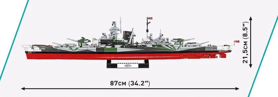 Cobi: World War II - Battleship Tirpitz Historical Collection 1/300th Scale Building Block Construction Set (2810 Pieces)