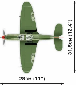 Cobi: World War II - Bell P-39Q Airacobra (Soviet) Fighter Plane Historical Collection 1/32 Scale Building Block Construction Set (380 Pieces)