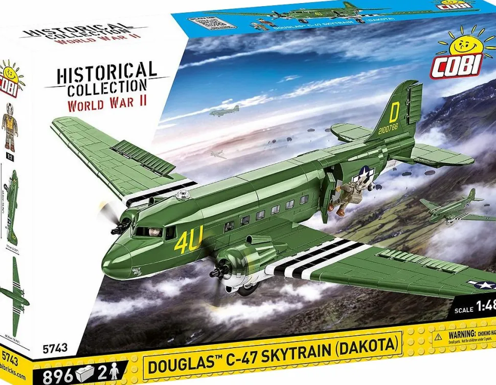 Cobi: World War II - Douglas C-47 Skytrain "Dakota" Transport Plane Historical Collection 1/48th Scale Building Block Construction Set (896 Pieces)