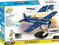 Cobi: World War II - F4F Wildcat (Northrop Grumman) Fighter Plane Historical Collection 1/32 Scale Building Block Construction Set (375 Pieces)