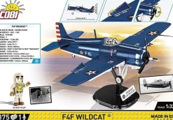 Cobi: World War II - F4F Wildcat (Northrop Grumman) Fighter Plane Historical Collection 1/32 Scale Building Block Construction Set (375 Pieces)