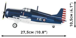 Cobi: World War II - F4F Wildcat (Northrop Grumman) Fighter Plane Historical Collection 1/32 Scale Building Block Construction Set (375 Pieces)