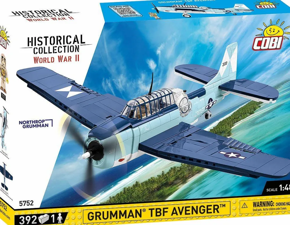 Cobi: World War II - Grumman TBF Avenger Torpedo Bomber Plane Historical Collection 1/48th Scale Building Block Construction Set (392 Pieces)