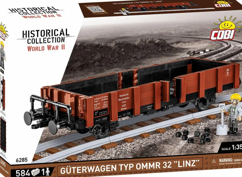 Cobi: World War II - Guterwagen Typ Ommr 32 Linz Gondola Train Car Historical Collection 1/35th Scale Building Block Construction Set (584 Pieces)