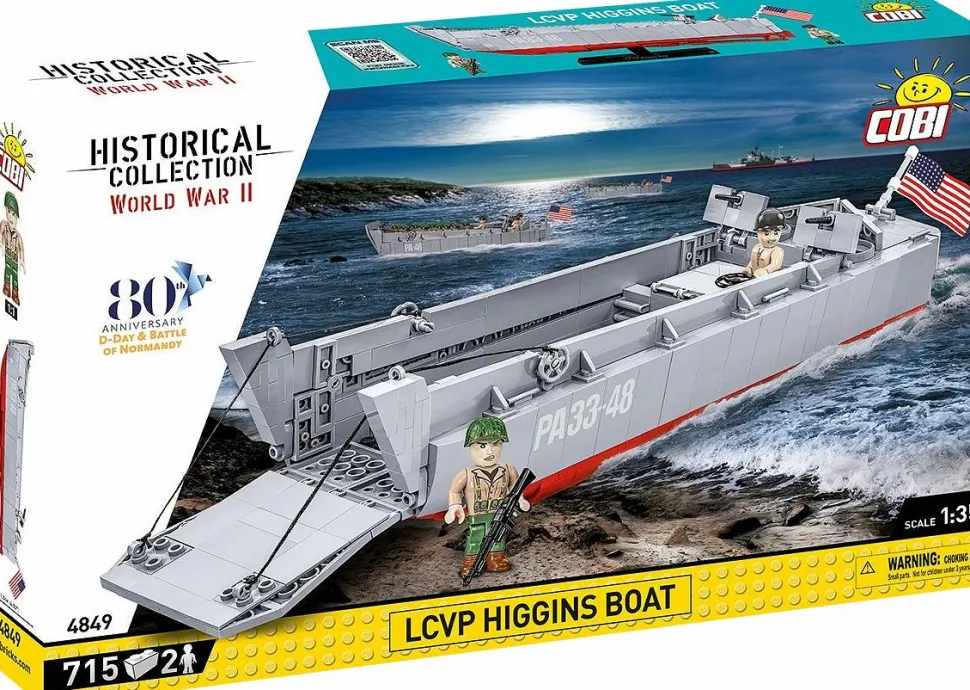Cobi: World War II - LCVP Higgins Boat Historical Collection 1/35th Scale Building Block Construction Set (715 Pieces)