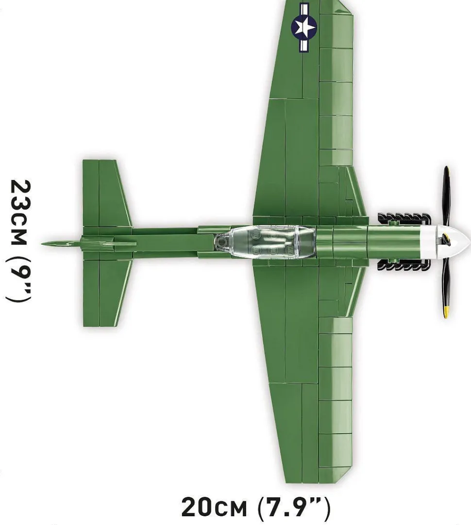 Cobi: World War II - North American P-51D Mustang Fighter Plane Historical Collection 1/48th Scale Building Block Construction Set (152 Pieces)