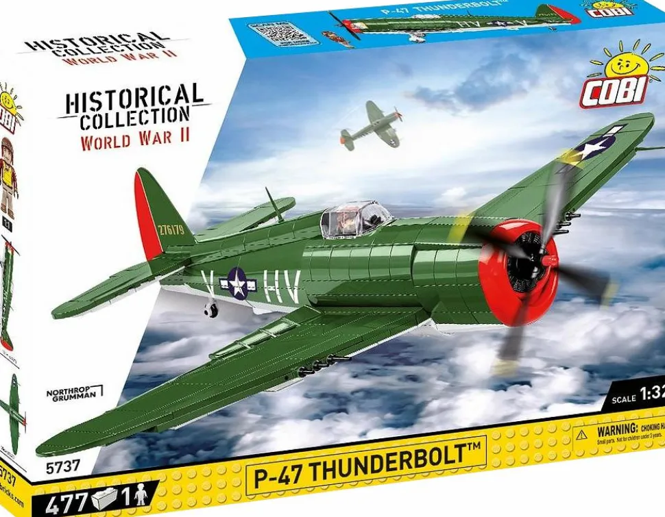 Cobi: World War II - P-47 Thunderbolt Fighter Plane Historical Collection 1/32 Scale Building Block Construction Set (477 Pieces)