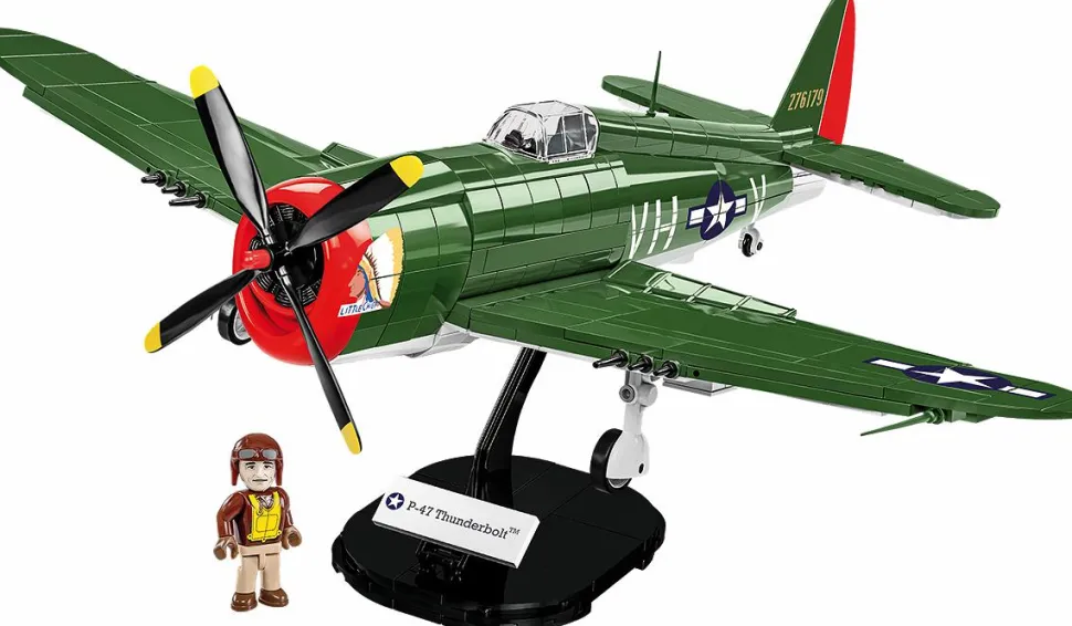 Cobi: World War II - P-47 Thunderbolt Fighter Plane Historical Collection 1/32 Scale Building Block Construction Set (477 Pieces)