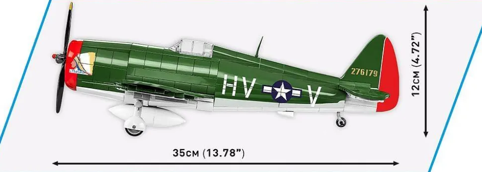 Cobi: World War II - P-47 Thunderbolt Fighter Plane Historical Collection 1/32 Scale Building Block Construction Set (477 Pieces)