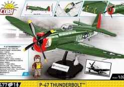 Cobi: World War II - P-47 Thunderbolt Fighter Plane Historical Collection 1/32 Scale Building Block Construction Set (477 Pieces)