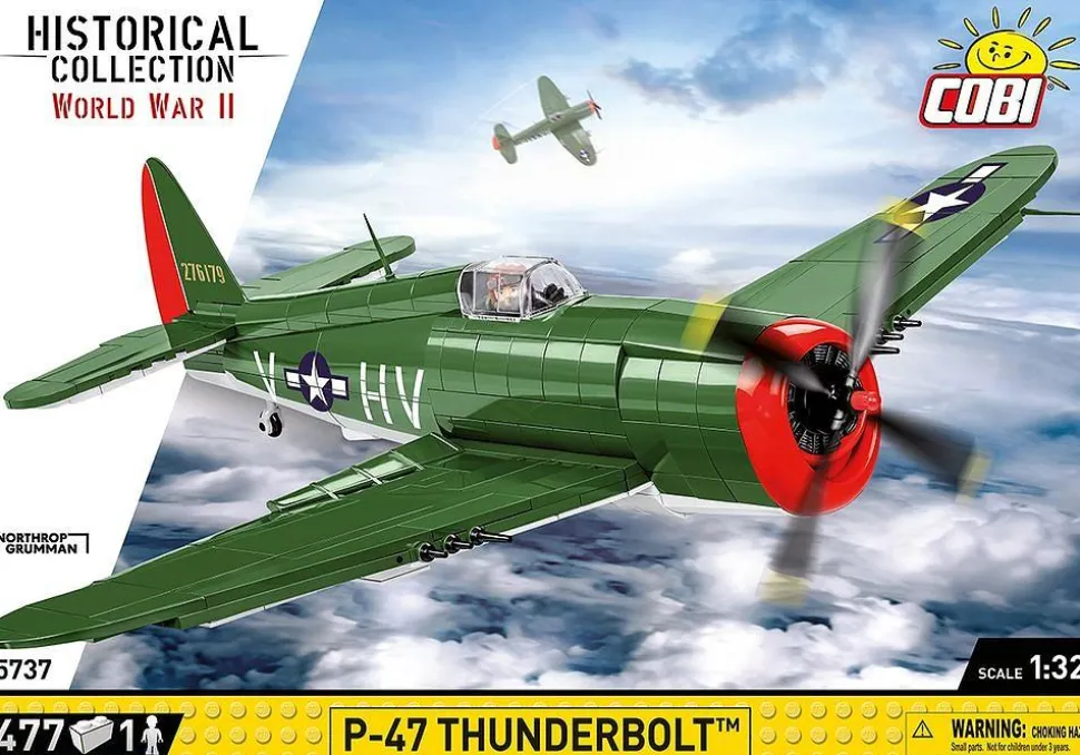 Cobi: World War II - P-47 Thunderbolt Fighter Plane Historical Collection 1/32 Scale Building Block Construction Set (477 Pieces)