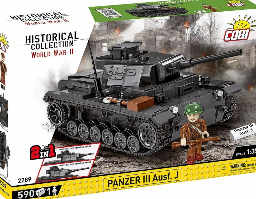 Cobi: World War II - Panzer III Ausf. J 2-in-1 Tank Historical Collection 1/35th Scale Building Block Construction Set (590 Pieces)