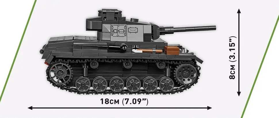 Cobi: World War II - Panzer III Ausf. J 2-in-1 Tank Historical Collection 1/35th Scale Building Block Construction Set (590 Pieces)