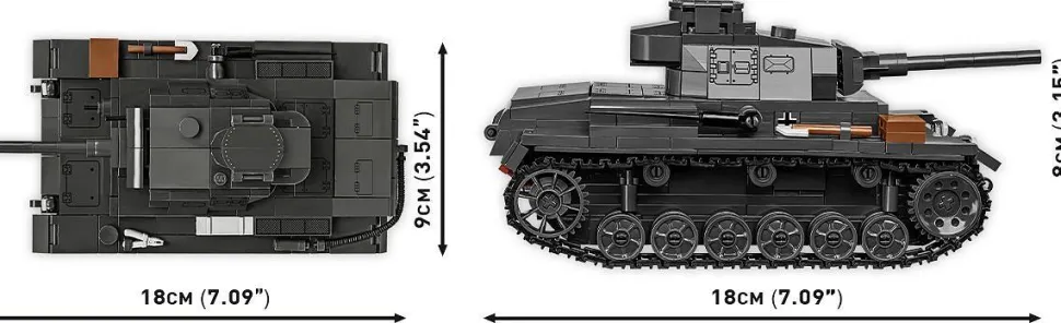 Cobi: World War II - Panzer III Ausf. J 2-in-1 Tank Historical Collection 1/35th Scale Building Block Construction Set (590 Pieces)