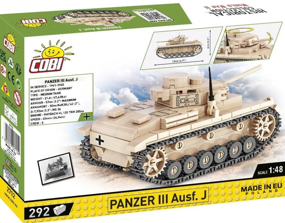 Cobi: World War II - Panzer III Ausf.J Tank Construction Set (292 pieces)