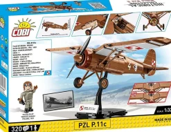Cobi: World War II - PZL P.11C Plane Historical Collection 1/32 Scale Building Block Construction Set (320 Pieces)