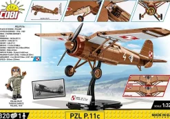 Cobi: World War II - PZL P.11C Plane Historical Collection 1/32 Scale Building Block Construction Set (320 Pieces)
