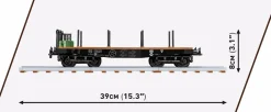Cobi: World War II - Schwerer Plattwormwagen Typ SSYS Freight Train Car Historical Collection 1/35th Scale Building Block Construction Set (424 Pieces)