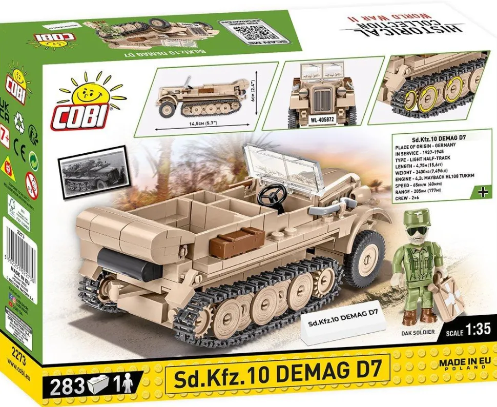 Cobi: World War II - SD KFZ 10 Demag D7 Construction Set (283 pieces)