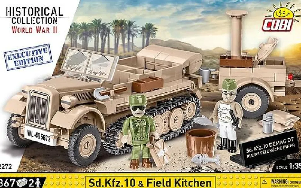 Cobi: World War II - SD. KFZ. 10 & Field Kitchen Construction Set (367 pieces)