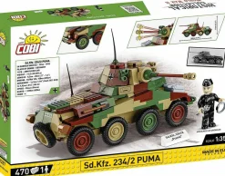 Cobi: World War II - Sd.Kfz. 234/2 Puma Tank Historical Collection 1/35th Scale Building Block Construction Set (470 Pieces)