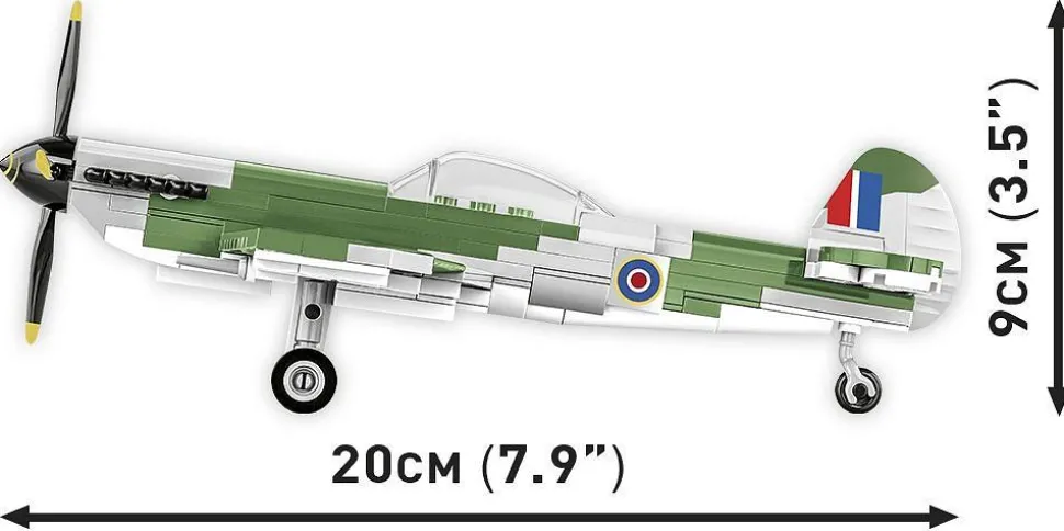 Cobi: World War II - Spitfire Mk. XVI Bubbletop Fighter Plane Historical Collection 1/48th Scale Building Block Construction Set (152 Pieces)