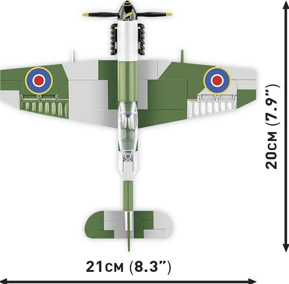 Cobi: World War II - Spitfire Mk. XVI Bubbletop Fighter Plane Historical Collection 1/48th Scale Building Block Construction Set (152 Pieces)
