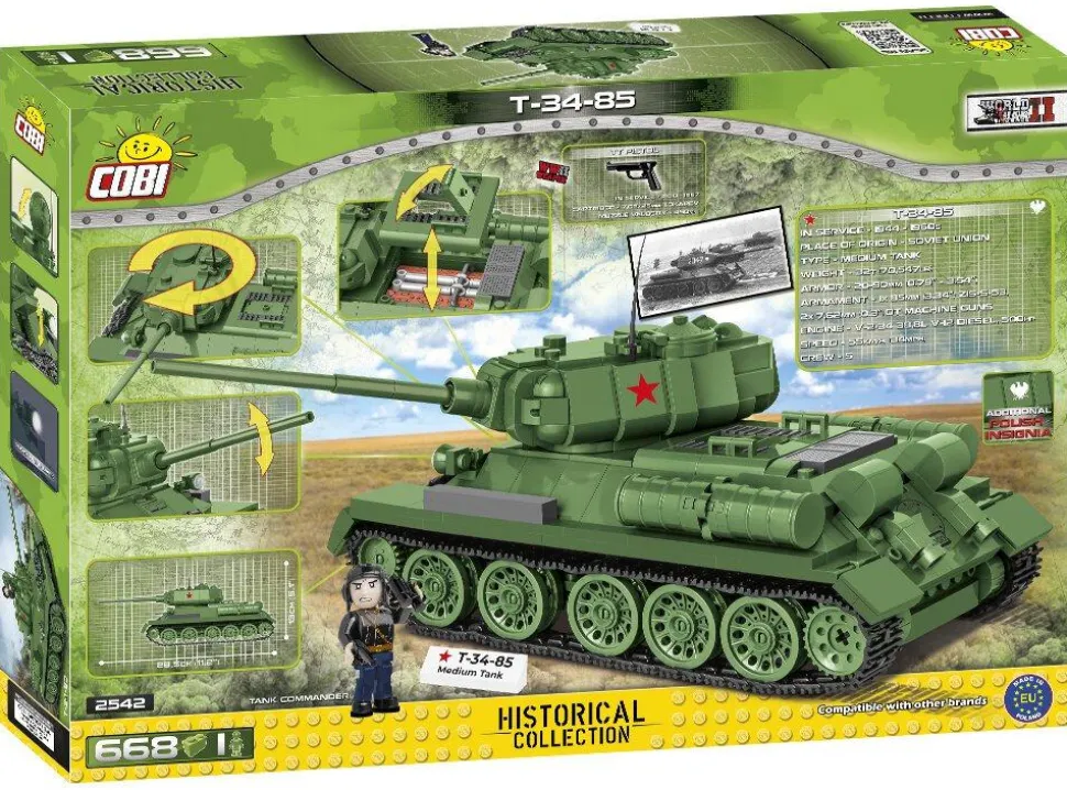 Cobi: World War II - T-34-85 Tank Construction Set (668 Pieces)