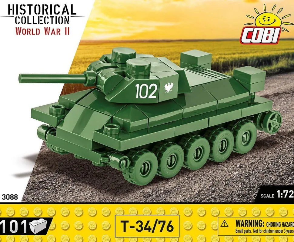 Cobi: World War II - T-34/76 Tank Historical Collection 1/72 Scale Building Block Construction Set (101 Pieces)