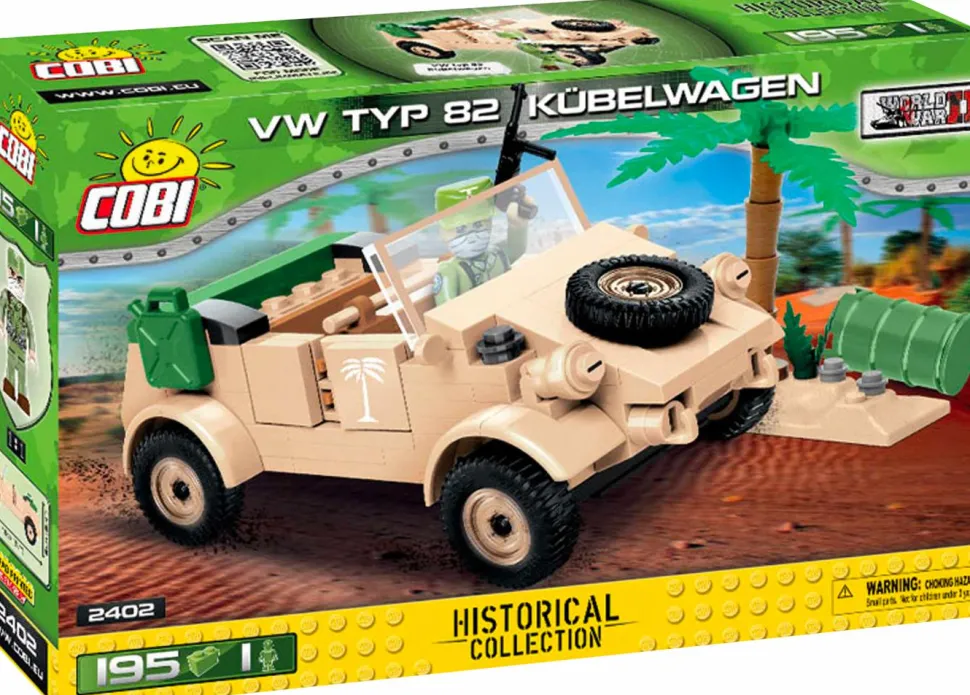 Cobi: World War II - Volkswagen Kubelwagen Type 82 Light Military Vehicle Construction Set (195 Pieces)
