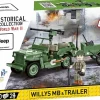 Cobi: World War II - Willys MB Jeep & Trailer Historical Collection 1/35th Scale Building Block Construction Set (200 Pieces)