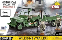 Cobi: World War II - Willys MB Jeep & Trailer Historical Collection 1/35th Scale Building Block Construction Set (200 Pieces)