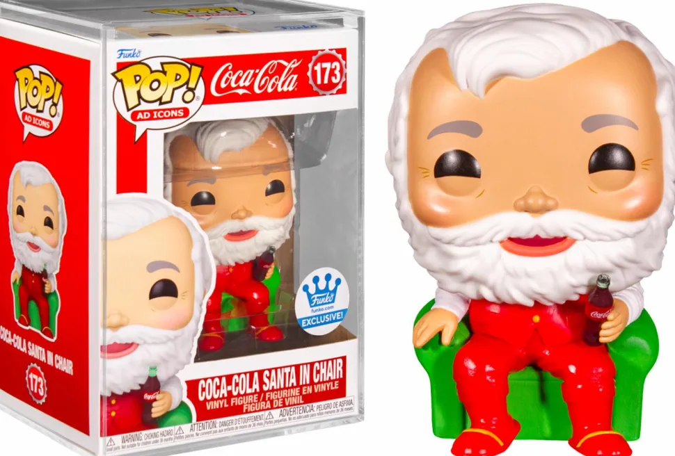 Coca-Cola - Coca-Cola Santa in Chair Pop! Vinyl Figure in Acrylic Pop! Protector (Funko / Popcultcha Exclusive)
