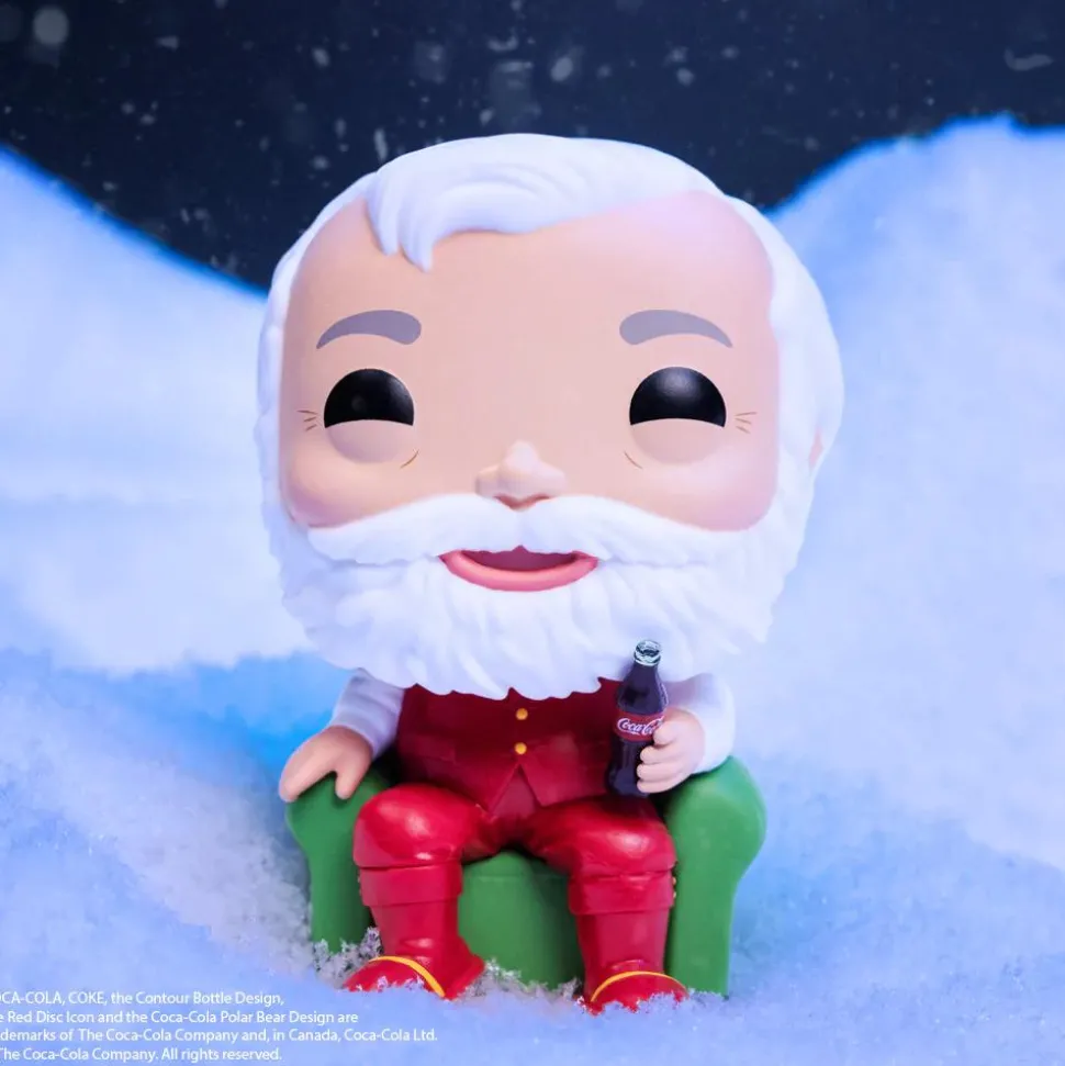 Coca-Cola - Coca-Cola Santa in Chair Pop! Vinyl Figure in Acrylic Pop! Protector (Funko / Popcultcha Exclusive)