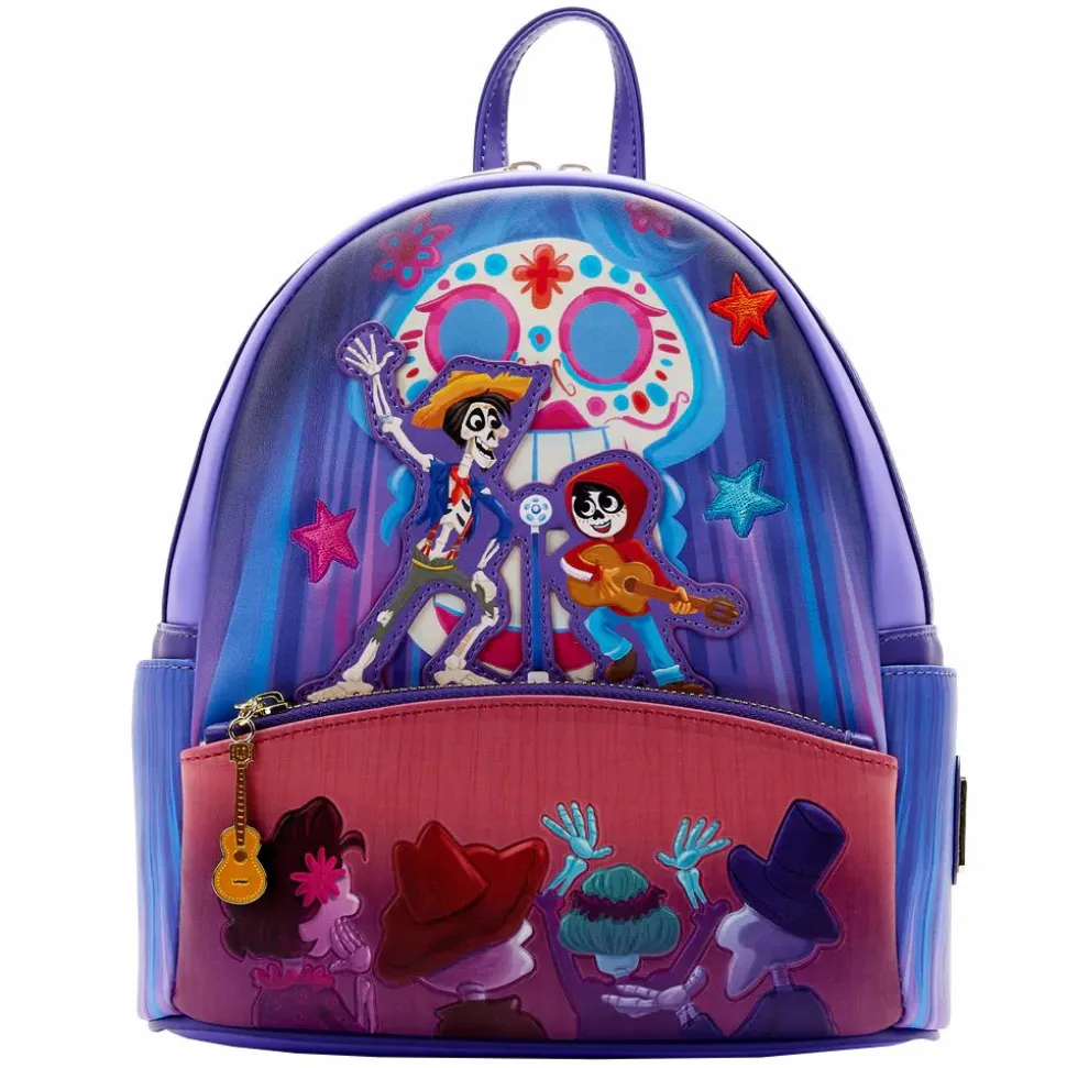 Coco - Miguel & Hector Performance Scene Glow in the Dark 10” Faux Leather Mini Backpack
